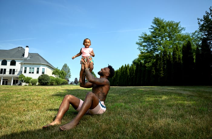 Jarvis with his daughter, Joy, enjoying their new environs.